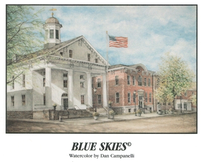 Blue Skies Watercolor by Dan Campanelli